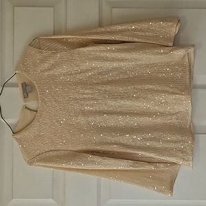H&M sequin cream shirt